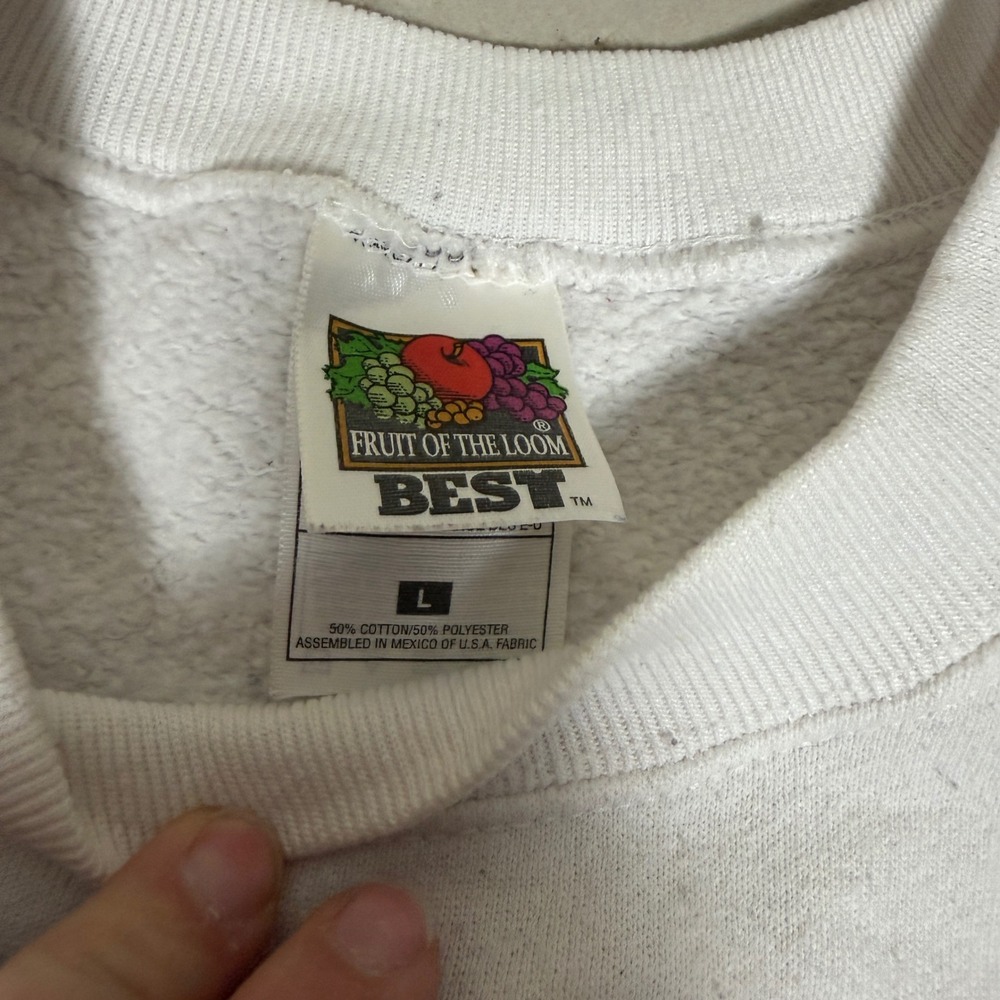 Vintage Happy Holidays Schnuck‎ Confectionery graphic Sweatshirt White L - Picture 3 of 7